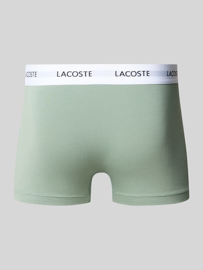 Produktfoto, hellgrüner Trunk aus Baumwoll-Mix im 3er-Pack von Lacoste, glatte Oberfläche mit weißem elastischem Bund, Herren Pant & Trunk