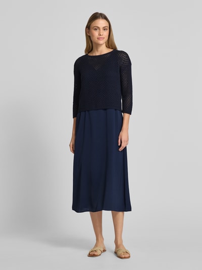 ROBE LÉGÈRE Midi-jurk met gaatjesmotief Marineblauw - 4