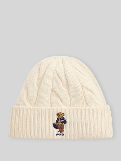 Polo Ralph Lauren Strickmütze aus Woll-Mix Modell 'F26 BR BEANI' Offwhite 1