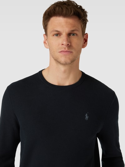 Polo Ralph Lauren Pullover met structuurmotief en labelstitching Zwart - 3