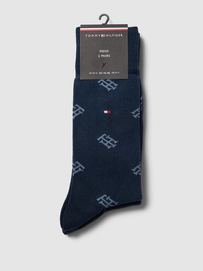 Tommy Hilfiger Socken mit Allover-Logo-Muster im 2er-Pack Dunkelblau 3