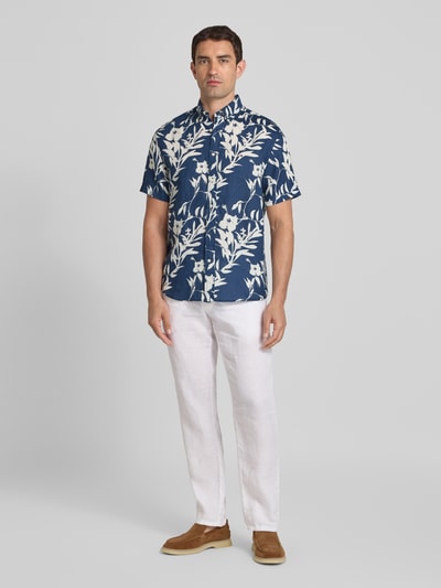 Tommy Hilfiger Regular fit linnen overhemd met korte mouwen Blauw - 1