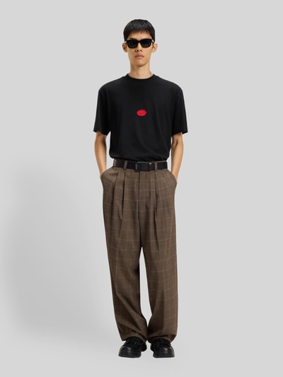 HUGO Relaxed fit T-shirt van katoenjersey, model 'DIVIS' Zwart - 1