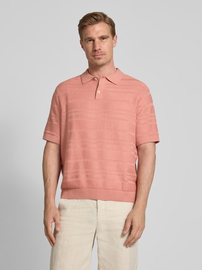 SELECTED HOMME Relaxed fit poloshirt van puur katoen, model 'FOAM' Oudroze - 4