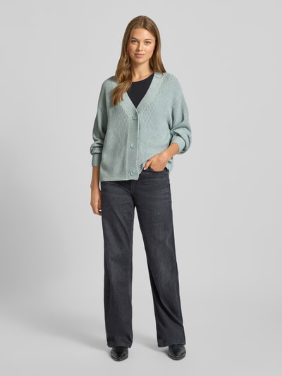 Tom Tailor Denim Regular Fit Strickjacke aus Baumwoll-Mix Schilf 1