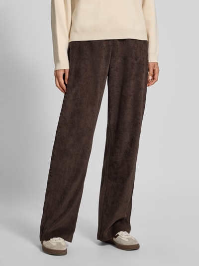 MAC Spodnie sztruksowe o rozkloszowanym kroju z lamowanymi kieszeniami z tyłu model ‘CHIARA’ Ciemnobrązowy 4
