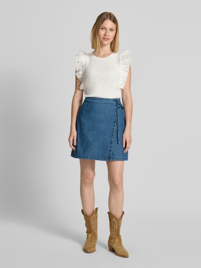 ICHI Jeansrok in wikkellook, model 'DALLAS' Jeansblauw - 1