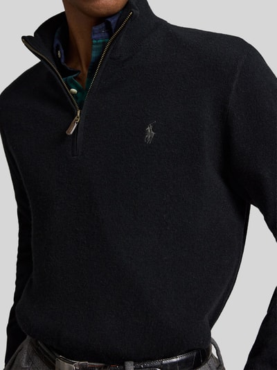 Polo Ralph Lauren Regular Fit Troyer aus reiner Wolle Black 3