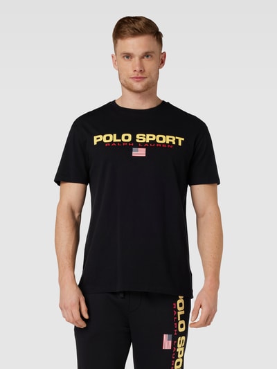 Polo Sport T-shirt met labelprint Zwart - 4