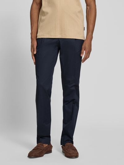 HUGO Slim Fit Bundfaltenhose aus Baumwoll-Mix Modell 'GETLIN251F3' Marine 4