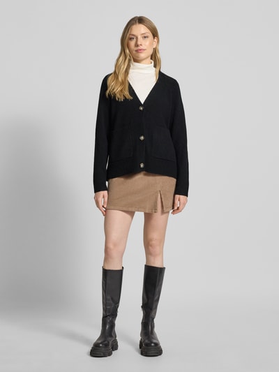 Vero Moda Comfort fit gebreid jack met V-hals, model 'BOOM' Zwart - 1