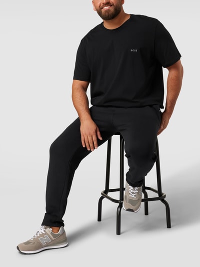 Boss Black Big&Tall T-shirt PLUS SIZE z wyhaftowanym logo Czarny 1