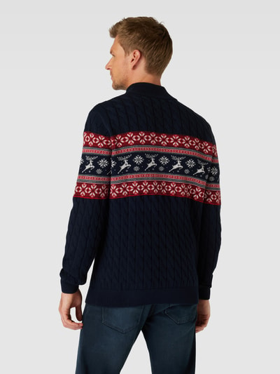 MCNEAL Gebreide pullover met all-over print Donkerblauw - 5