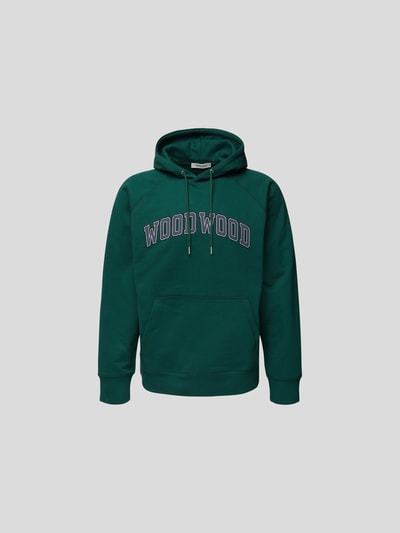 WOOD WOOD Hoodie mit Label-Print Dunkelgruen 2