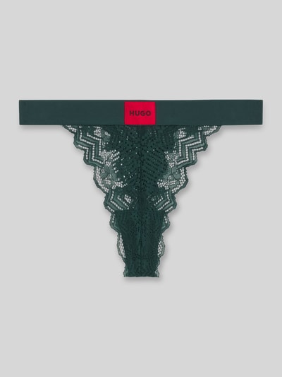 HUGO String aus femininer Spitze Modell 'STRING RL LACE' Dunkelgruen 1