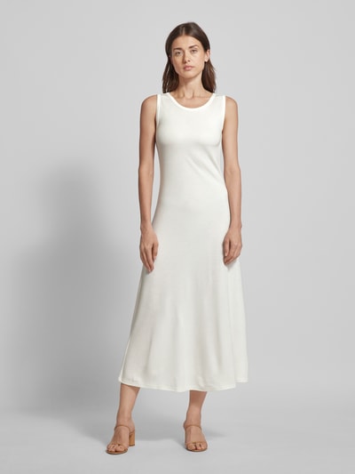 Milano Italy Długa sukienka z okrągłym dekoltem Złamany biały 4