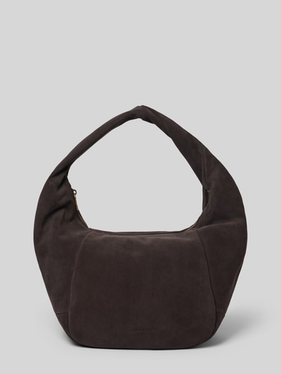 Productfoto, Shoulder Bag aus echtem suède model 'Farrah' van LIEBESKIND BERLIN met hoofdvak met ritssluiting en schouderband, breedte 37 cm, lengte 27 cm, diepte 15 cm, bandlengte 45 cm