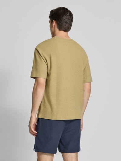 MCNEAL T-shirt met geribde ronde hals Rietgroen - 5