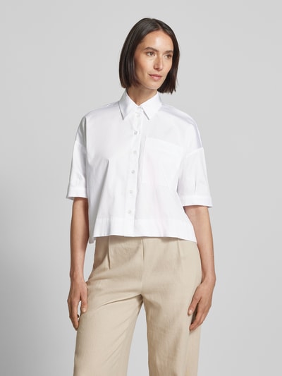 More & More Boxy fit overhemdblouse met borstzak Offwhite - 4