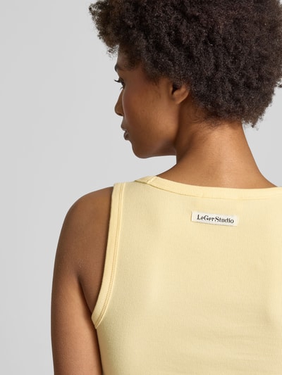LeGer by Lena Gercke Tanktop mit gerippten Abschlüssen Modell 'Kaili' Hellgelb 3