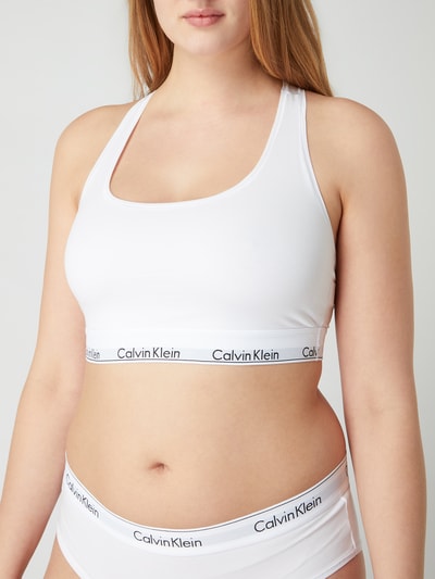 Calvin Klein Underwear Plus Biustonosz typu bralette z elastycznym paskiem z logo Biały 4