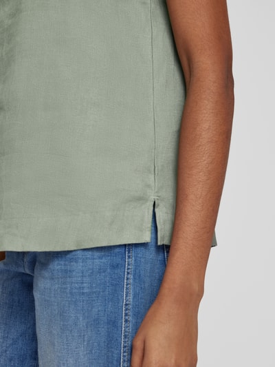 Christian Berg Woman Top bluzkowy z lnu w jednolitym kolorze Khaki 3
