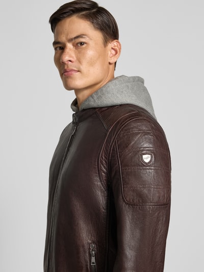 Gipsy Leren jack van echt schapennappa, model 'RYLO' Donkerbruin - 3