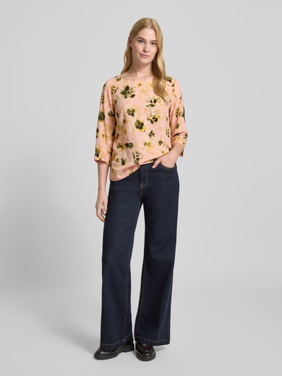 Zero Relaxed Fit Bluse aus reiner Viskose mit floralem Allover-Print Hellrosa 1