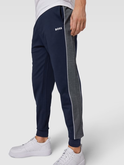 BOSS Sweatpants mit Label-Stitching Modell 'Tracksuit' Marine 3