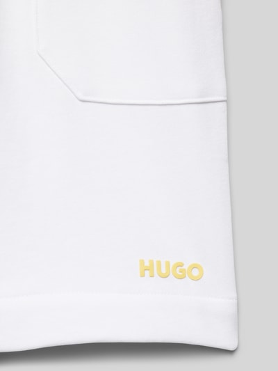 HUGO Regular Fit Shorts mit Label-Print Weiss 2