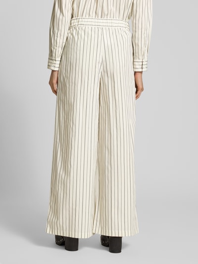 MAX&Co. Wide Leg Stoffhose mit Eingrifftaschen Modell 'GITANE' Ecru 5