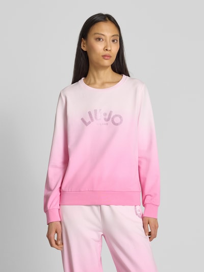 LIU JO SPORT Sweatshirt mit Strasssteinbesatz Rosa 4