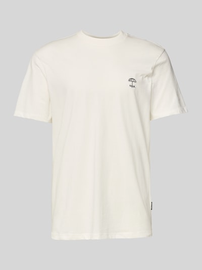 Blend T-Shirt mit geripptem Rundhalsausschnitt Modell 'JENS' Weiss 2
