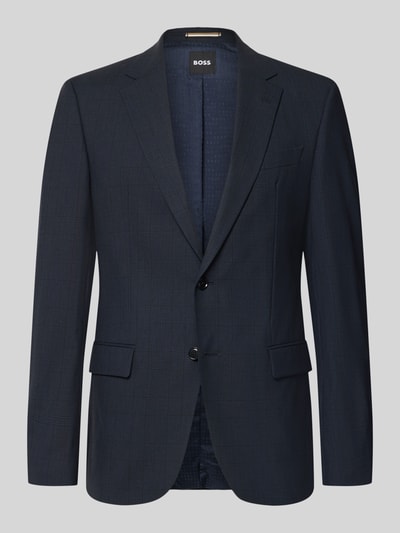 Produktfoto, dunkelblaues Regular Fit Sakko mit Woll-Anteil Modell 'Jasper' von BOSS, feines Hahnentritt-Muster, Herren Sakko von BOSS