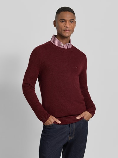Tommy Hilfiger Regular Fit Strickpullover aus feinster Wolle  Bordeaux 4