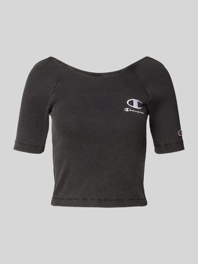 CHAMPION Fitted fit kort shirt met labelstitching Zwart - 2