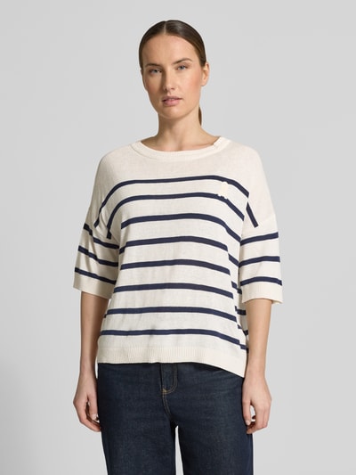 ARMEDANGELS Sweter z mieszanki lnu o kroju relaxed fit model 'STRIPE' Złamany biały 4