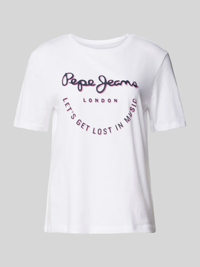 Pepe Jeans T-shirt z nadrukiem z logo model ‘RUMER’ Biały 2