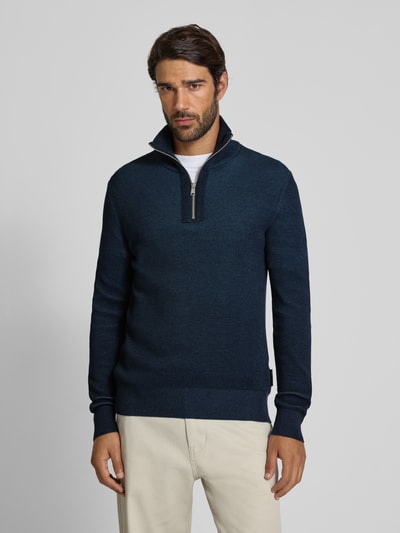 Marc O'Polo Regular Fit Troyer aus reiner Baumwolle Marine 4