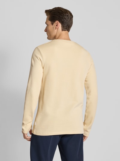 Lindbergh Shirt met lange mouwen, ronde hals en labeldetail Steengrijs - 5