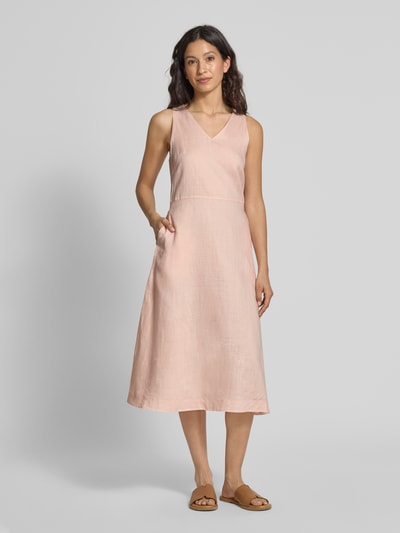 BOSS Orange Midikleid mit V-Ausschnitt Modell 'Dasico' Hellrosa 4