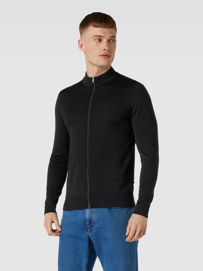 MAERZ Muenchen Strickjacke mit Label-Details Modell 'summer' Black 4
