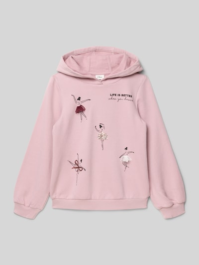 s.Oliver RED LABEL Bluza z kapturem o kroju regular fit z mieszanki bawełny  Jasnoróżowy 1