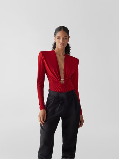 Alexandre Vauthier Body mit Schulterpolstern Rot 4