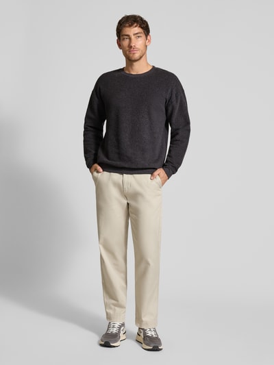 American Vintage Sweatshirt mit gerippten Abschlüssen Modell 'BOBYPARK' Anthrazit 1