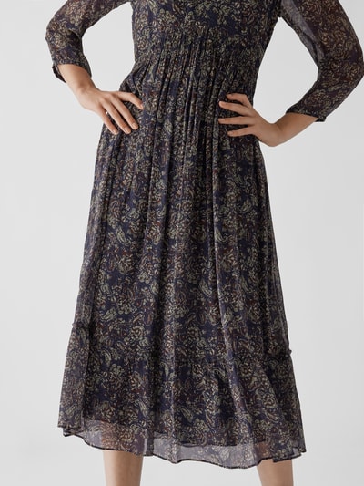 Vanessa Bruno Midikleid mit floralem Muster Marineblau 6