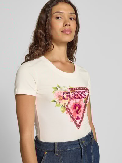 Guess T-shirt met labeldetail Wit - 3