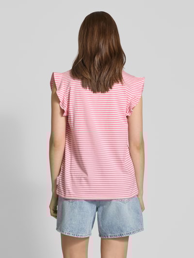 Marc O'Polo Denim T-Shirt mit Volantärmel Pink 5