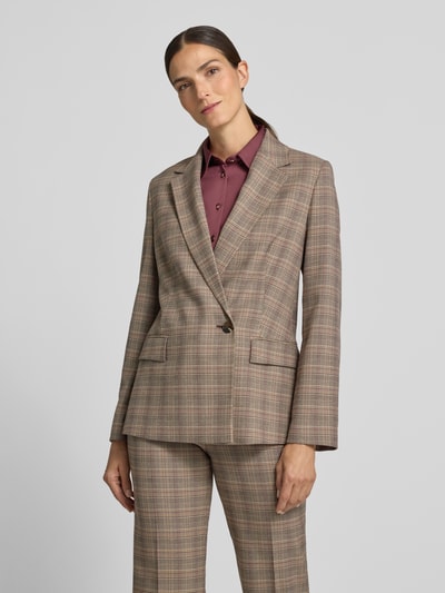 Jake*s Collection Regular Fit Kurzblazer aus Viskose-Mix Schoko 4
