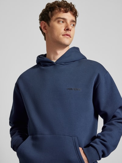 REVIEW Hoodie met labeldetail Marineblauw - 3